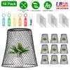 10Pack 9.25x9.25in Chicken Wire Cloches Plant Covers Metal Garden Cages Heavy Duty Plant Protectors with 30 Stakes 20 Labels Keep Bunnies Chicken Squi