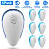 6 Pack Ultrasonic Pest Repeller Indoor Plug In Bug Repellent Mosquito Spider Ant Roaches Mice Control for Bedroom Garage Warehouse Office