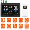 Electric Weather Station Snooze Alarm Clock Wireless Sensor Indoor Outdoor Thermometer Humidity Weather Forecast Temperature Frost Alert with Backligh
