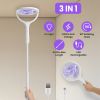 3 In 1 Electric Bug Zapper Racket 90ºRotating Bug Zapper Wand Indoor Outdoor Handheld Mosquito Swatter with Telescopic Extension Wand