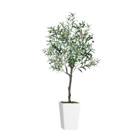 Artificial Olive Tree 5FT with Pot and Moss, Artificial Plants for Home Office Decor