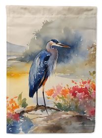 Blue Heron House Flag Large Porch Sleeve Pole Decorative Outside Yard Banner Artwork Wall Hanging, Polyester, House Size, Multicolor
