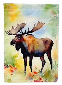 Moose House Flag Large Porch Sleeve Pole Decorative Outside Yard Banner Artwork Wall Hanging, Polyester, House Size, Multicolor