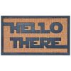 "Hello there"Funny Coir Doormat Hello There Welcome Front Porch Decor Doormat for The Entrance Way Outdoor with Heavy-Duty Non Slip Coconut Coir Doorm
