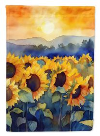 Sunflowers in Watercolor Garden Flag Mailbox Flag Decorative Yard Flag Banner Outside Patio Artwork Yard Flower Beds, Garden Size, Multicolor (Default: Default)
