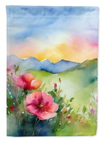 North Dakota Wild Prairie Roses in Watercolor Garden Flag Mailbox Flag Decorative Yard Flag Banner Outside Patio Artwork Yard Flower Beds, Garden (Default: Default)