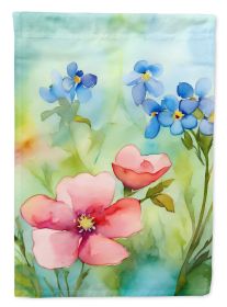 Alaska Forget-me-nots in Watercolor Garden Flag Mailbox Flag Decorative Yard Flag Banner Outside Patio Artwork Yard Flower Beds, Garden Size (Default: Default)