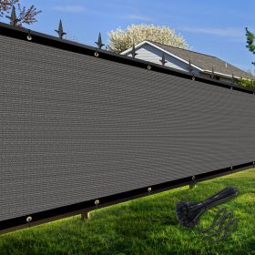 Artpuch Privacy Fence Screen Dark Grey Customized Outdoor Mesh Panels for Backyard, Balcony,Patio,Construction Site with Zip Ties (Color: Dark Grey, size: 6x33 ft)